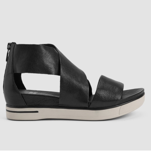 Eileen Fisher Shoes - Eileen Fisher Sport Wide Strap Tumbled Soft Leather Sneaker Sandal Womens 6
